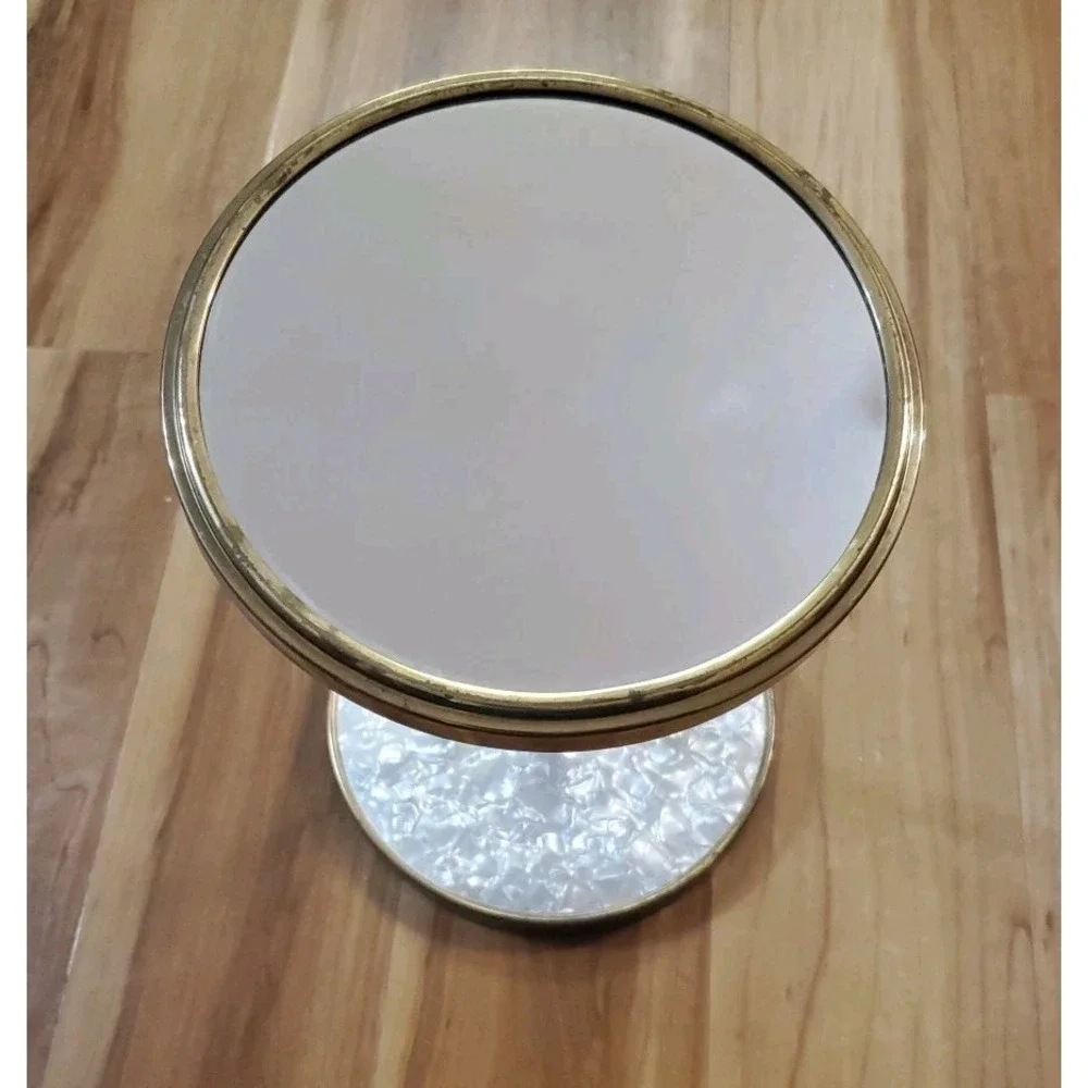 Vintage Brass Gooseneck Vanity Mirror Bendable Adjustable Mirror Double Sided